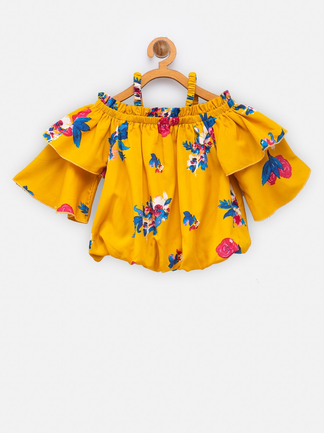 

NYNSH Yellow Floral Blouson Top