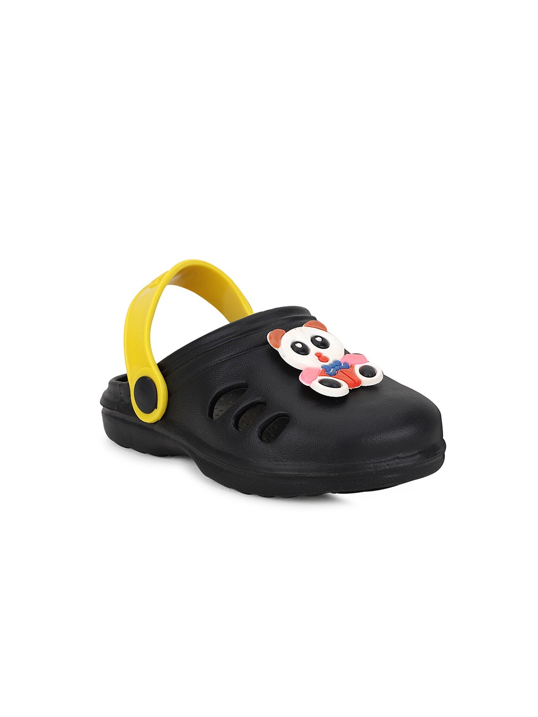 

NEOBABY Unisex Kids Black & Yellow PU Clogs