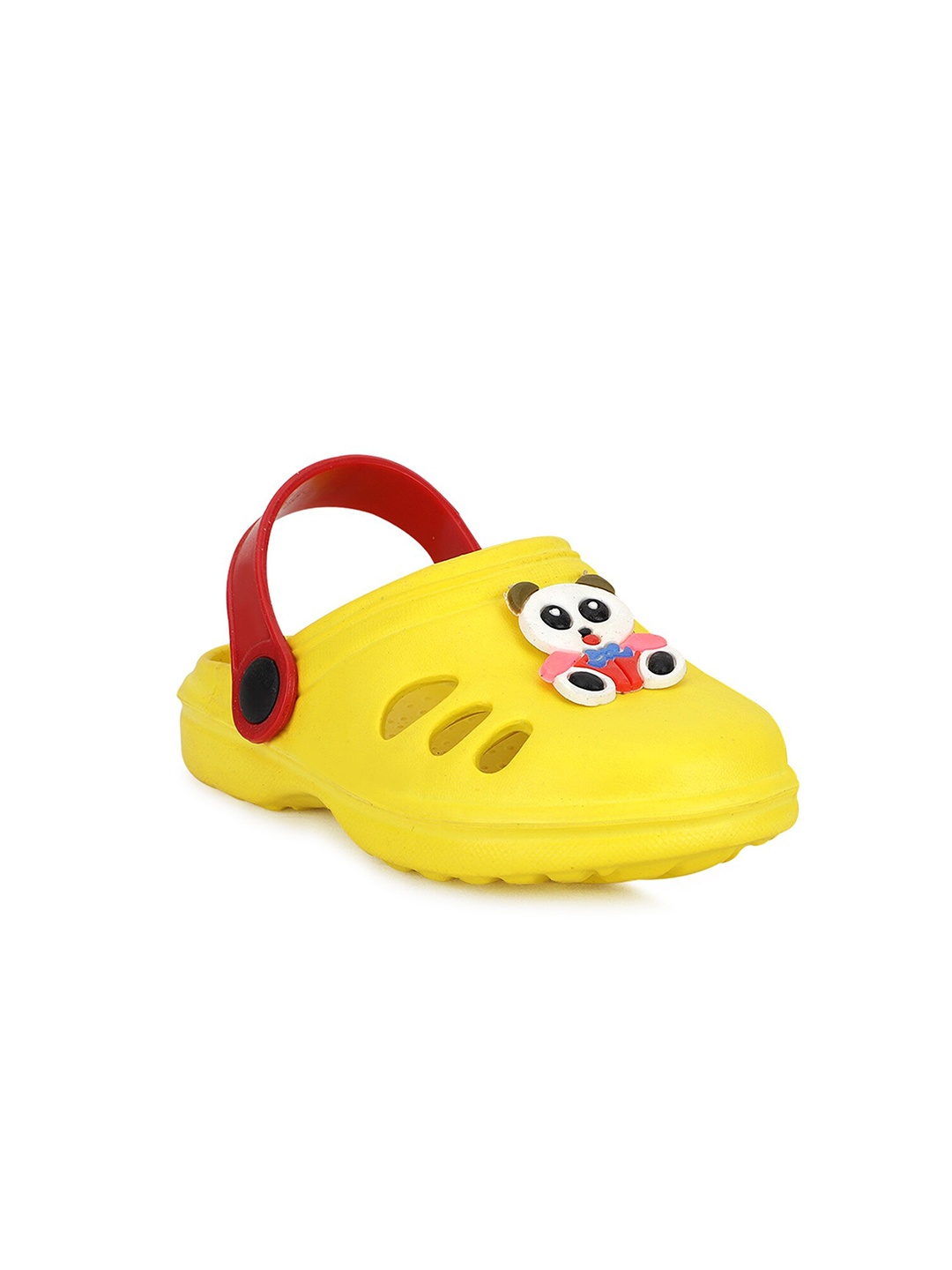 

NEOBABY Unisex Kids Yellow & Red PU Clogs Sandals