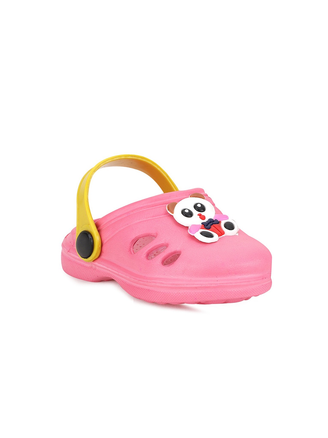 

NEOBABY Kids Pink & Yellow Panda Printed Clogs