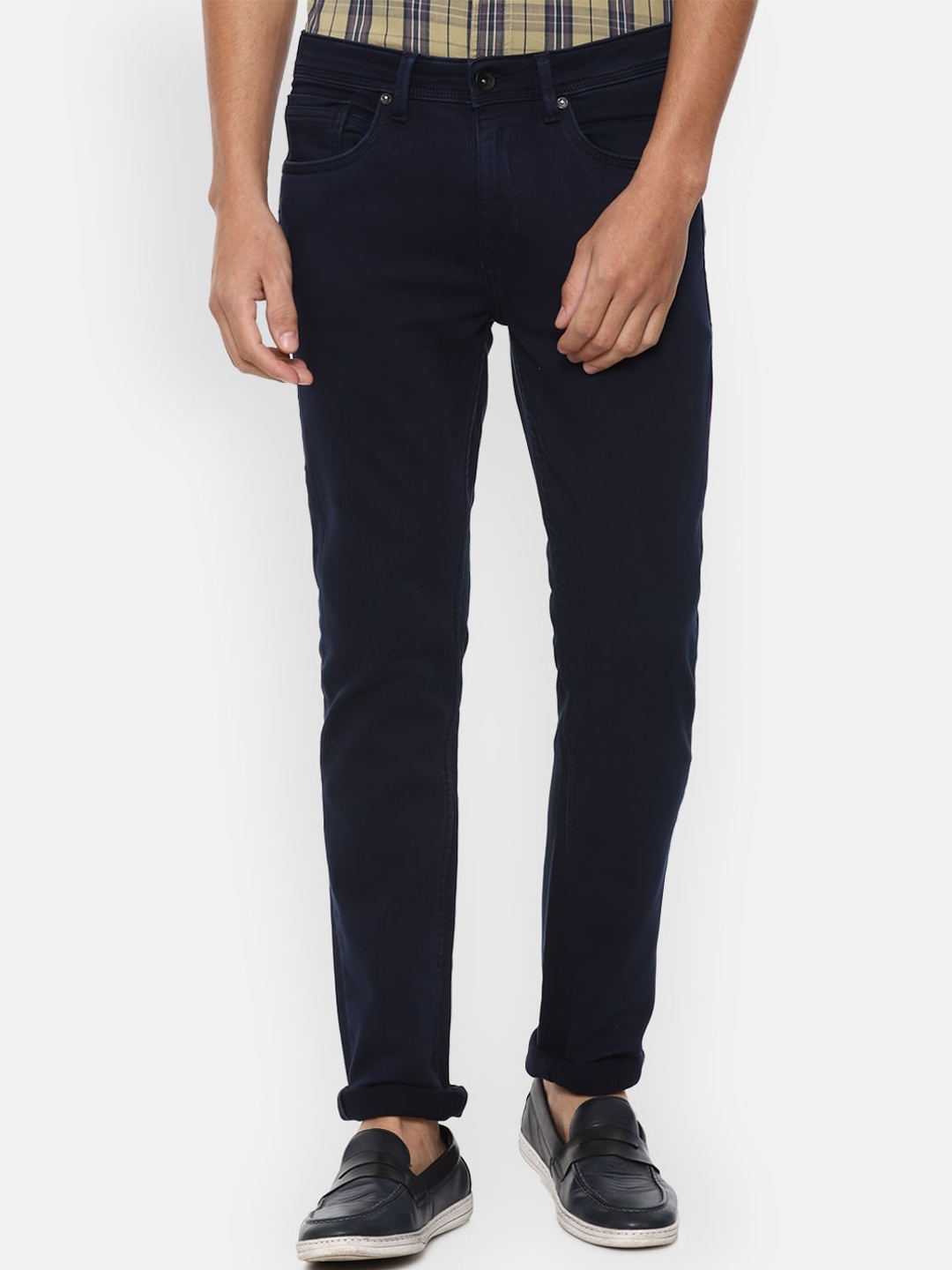 

Louis Philippe Jeans Men Navy Blue Slim Fit Stretchable Jeans