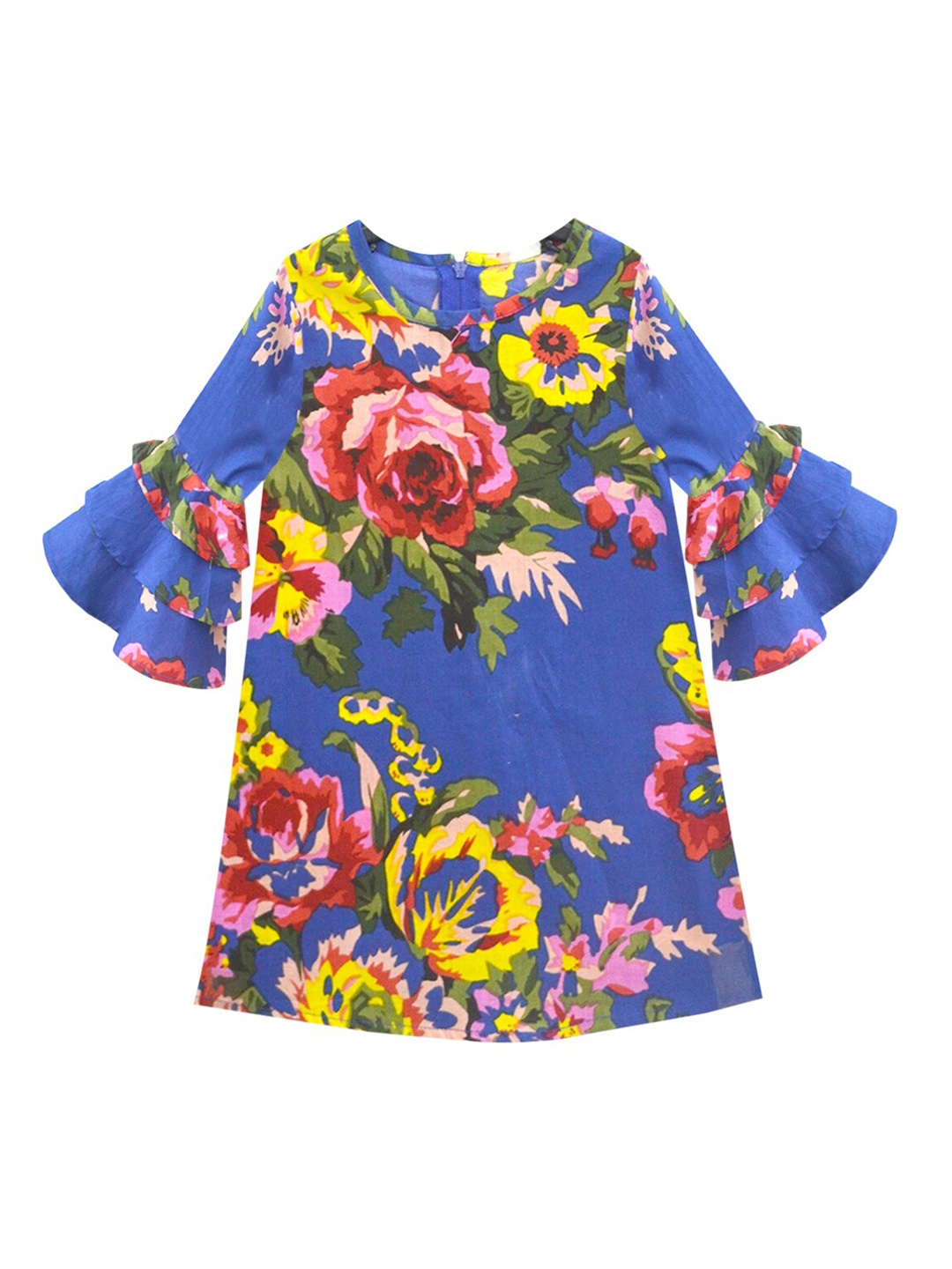 

A T U N Blue Floral A-Line Dress