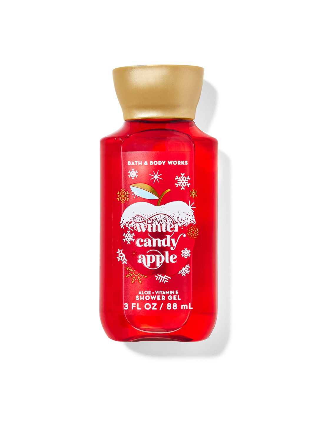 

Bath & Body Works Winter Candy Apple Travel Size Shower Gel with Aloe + Vitamin E - 88 ml, Red