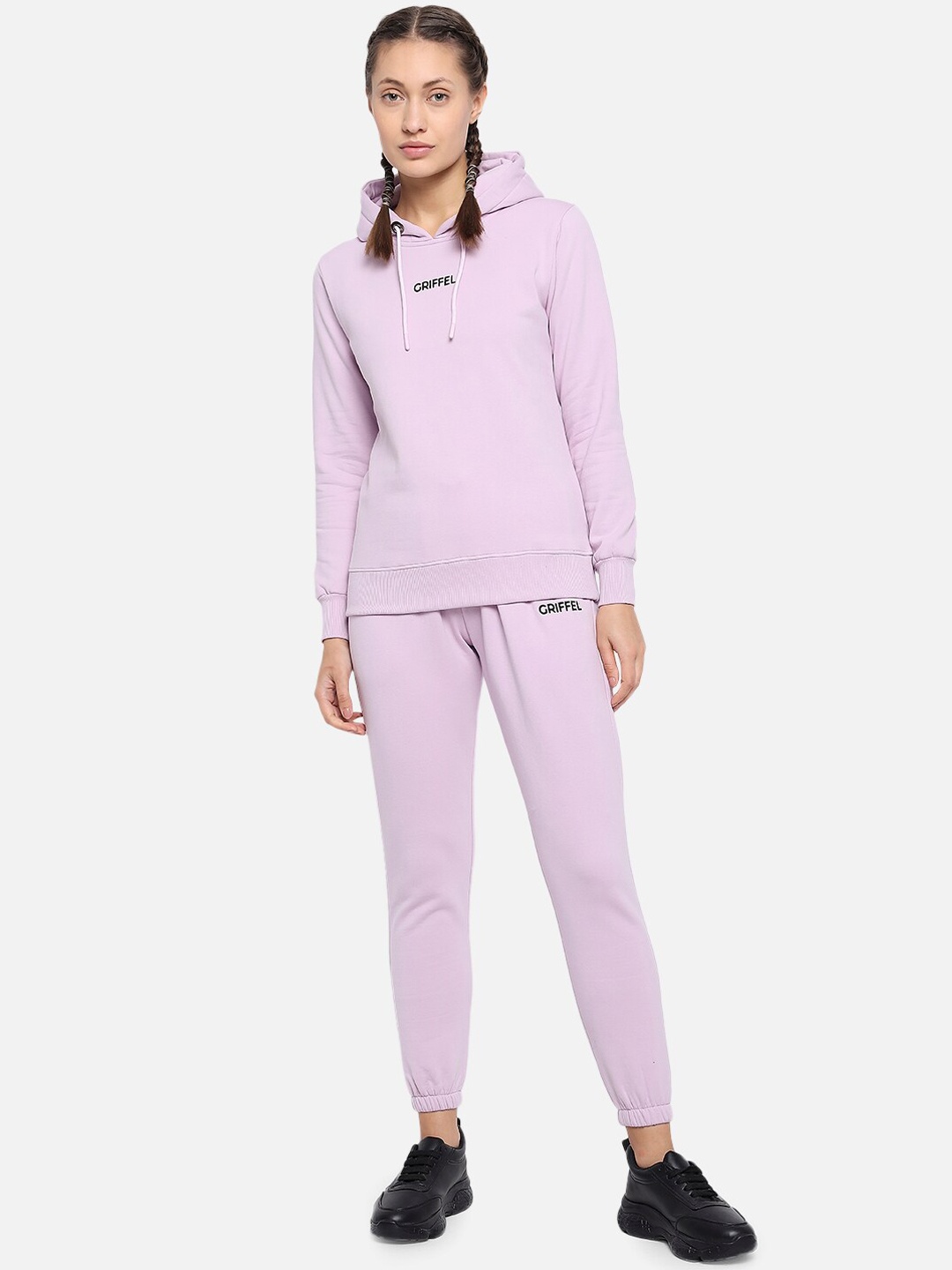 

GRIFFEL Women Purple Solid Cotton Tracksuit