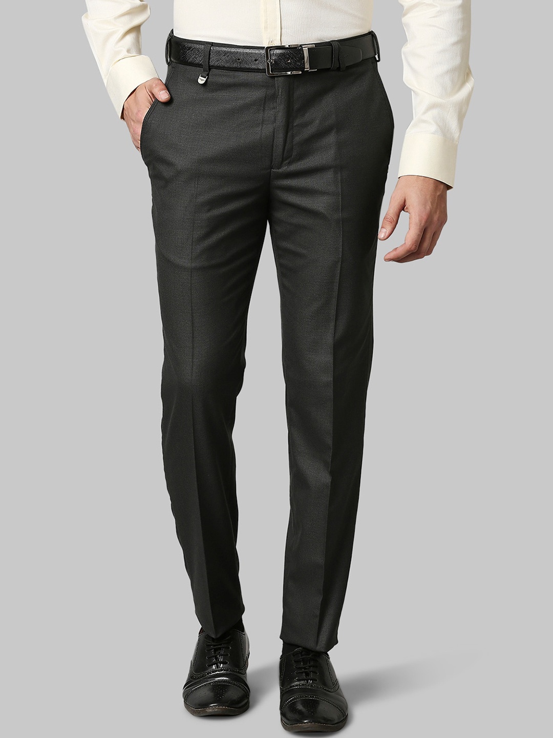 

Park Avenue Men Grey Formal Trousers