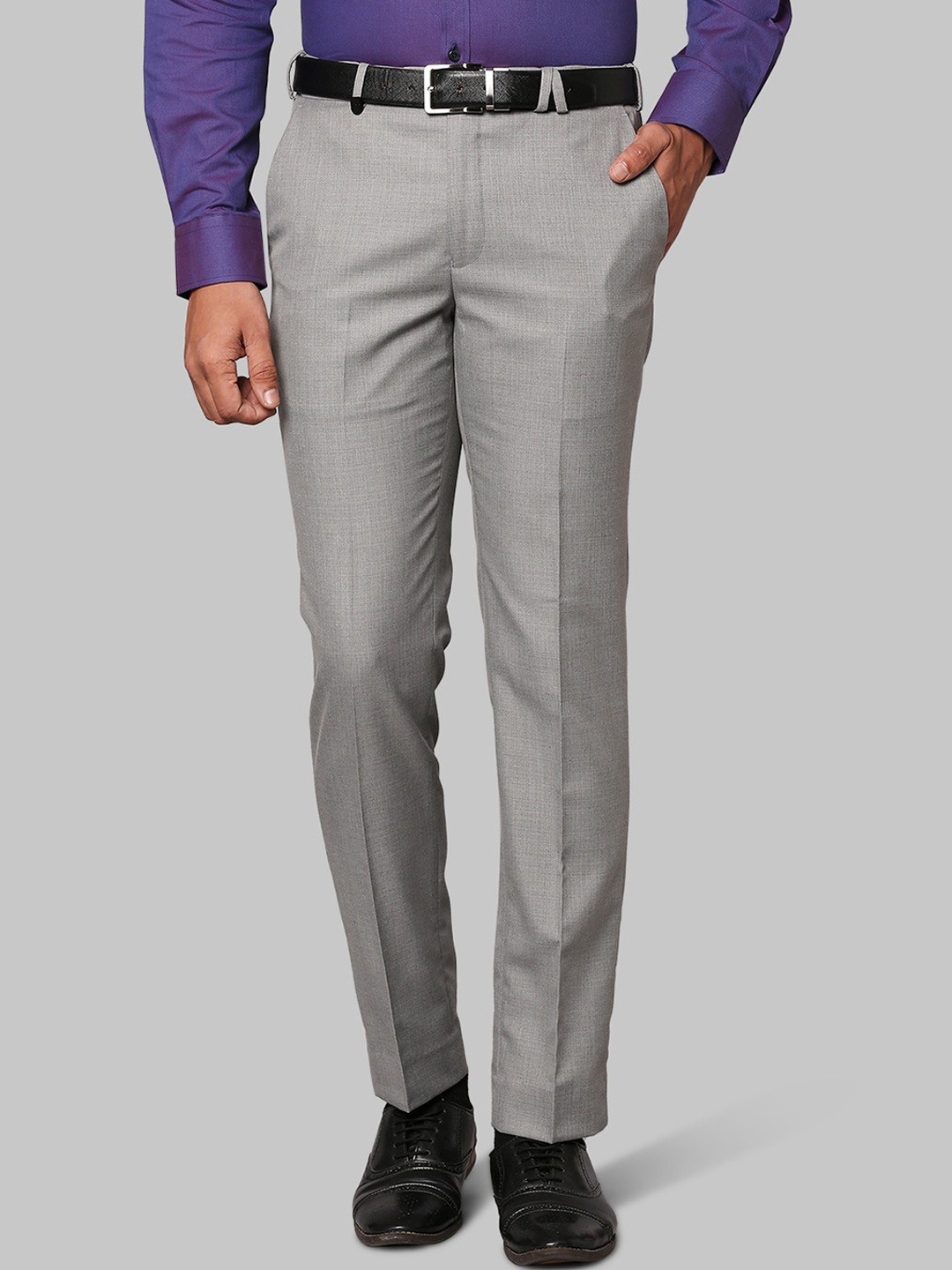 

Park Avenue Men Grey Slim Fit Formal Trousers