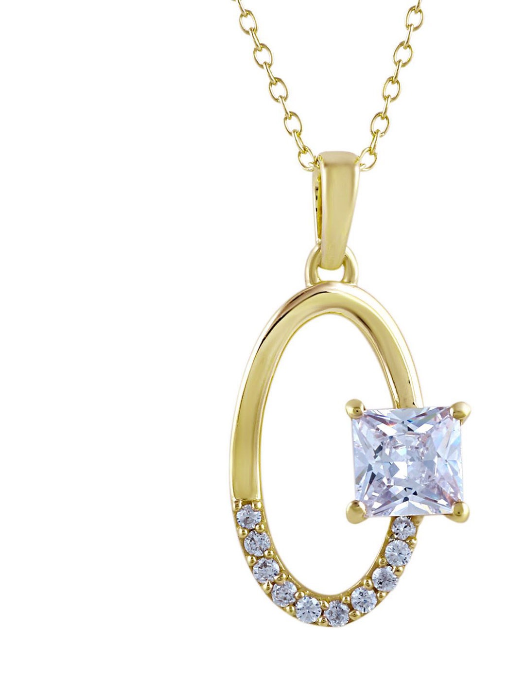 

LA SOULA Woman Gold-Plated 925 Sterling Silver Cubic Zirconia Gemstone Pendant