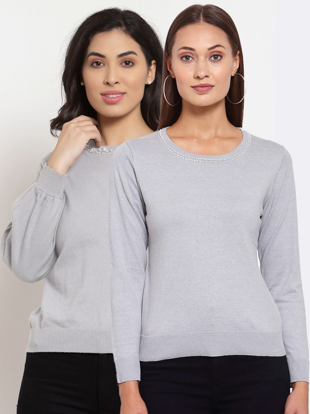 

KLOTTHE Set of 2 Women Grey Pullover