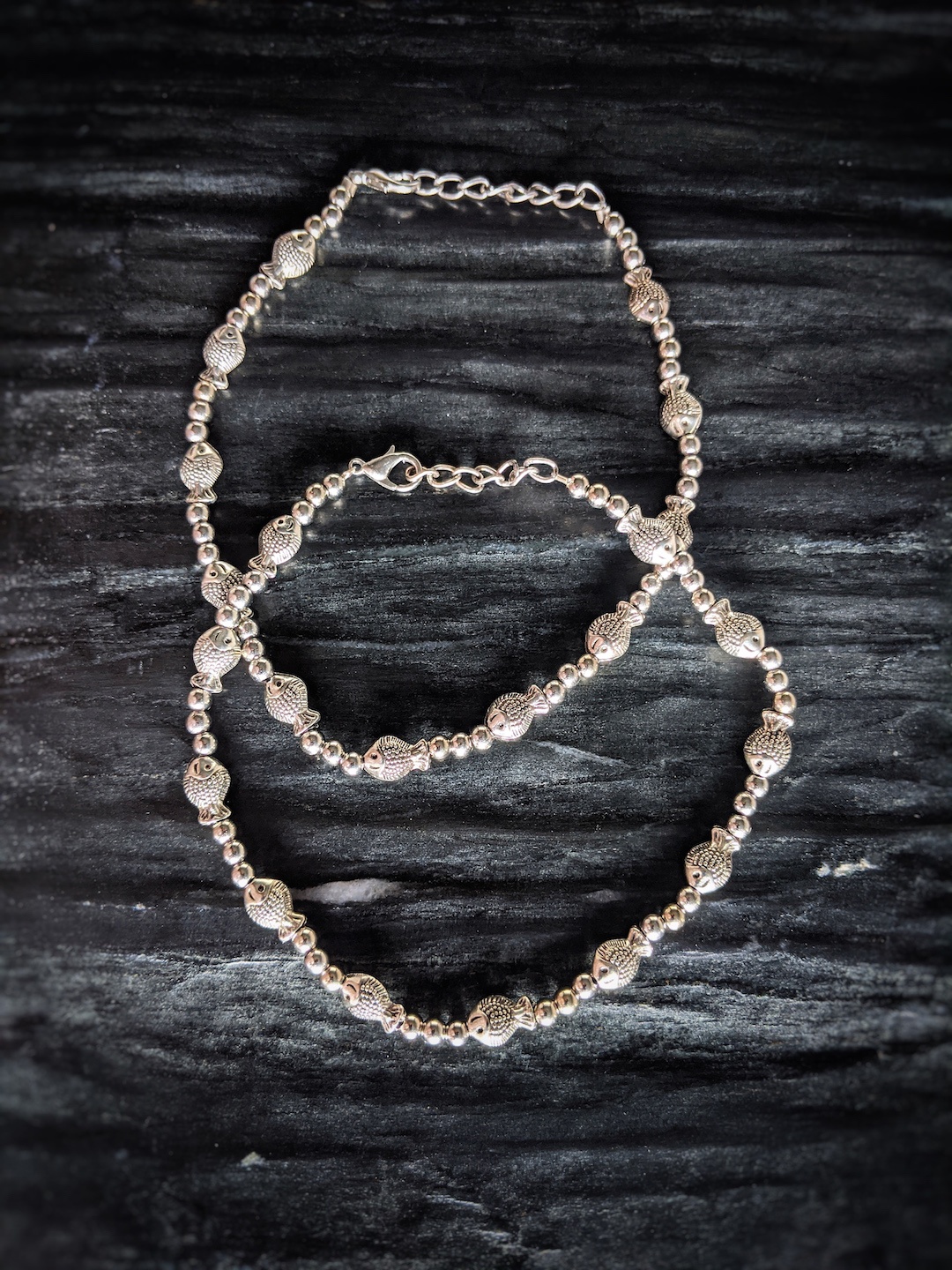 

Digital Dress Room Silver-Toned Oxidised Anklets Jewellery