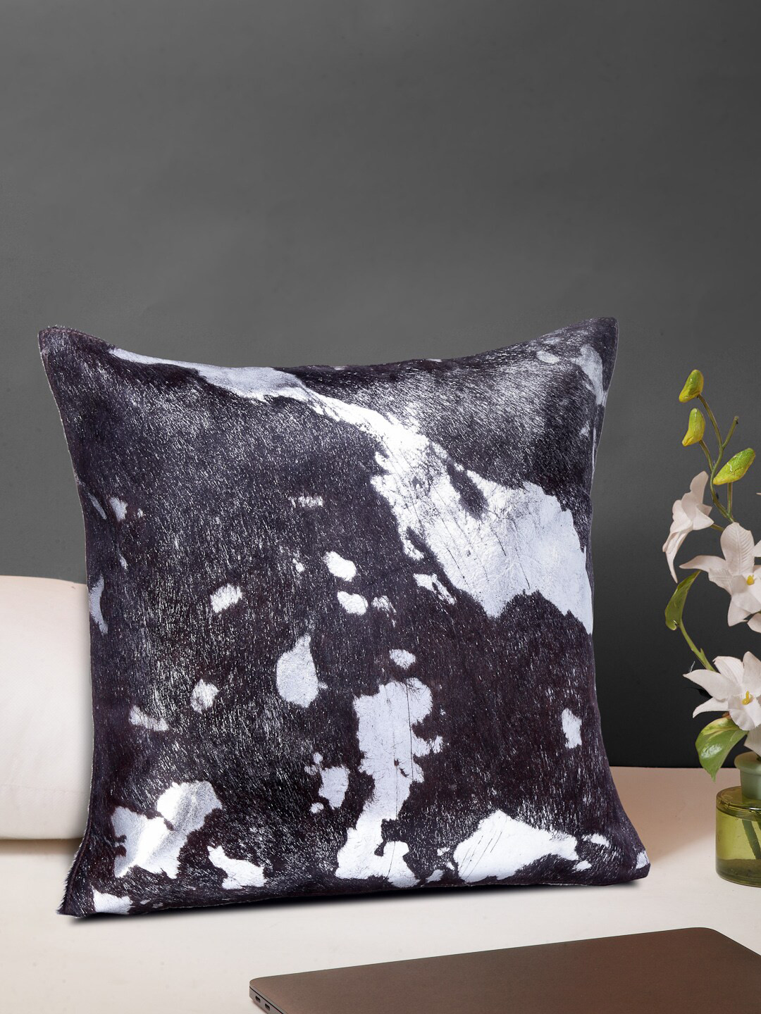 

IMUR Black & White Abstract Leather Square Cushion Covers