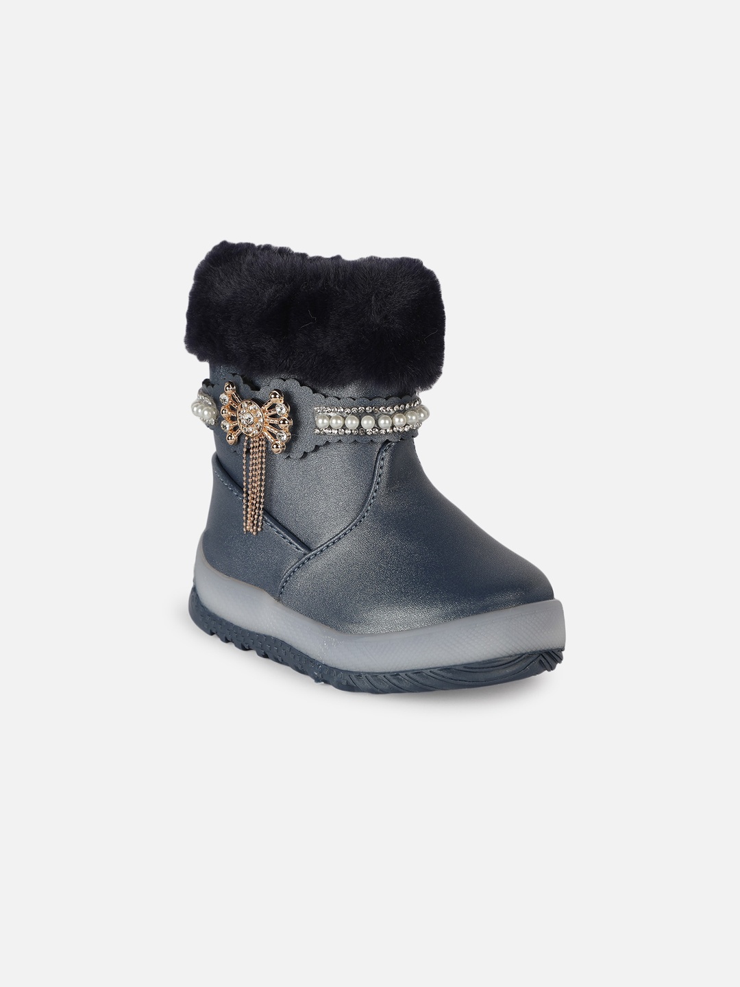 

PASSION PETALS Girls Blue PU Flat Boots