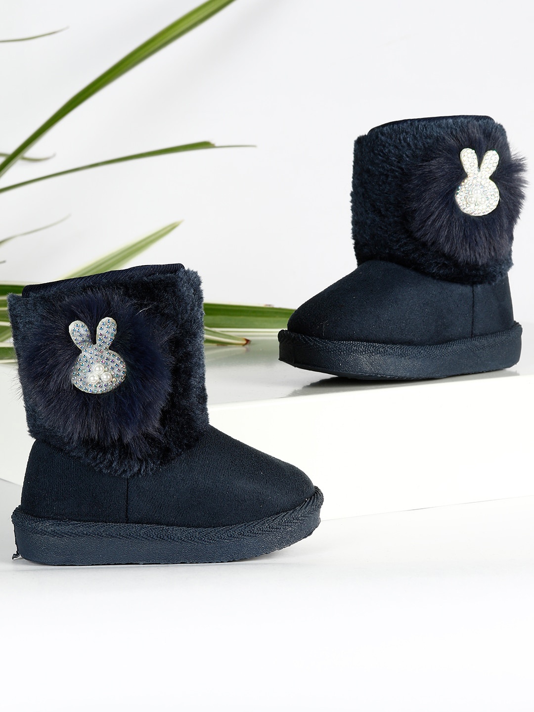 

PASSION PETALS Girls Blue Suede Flat Boots