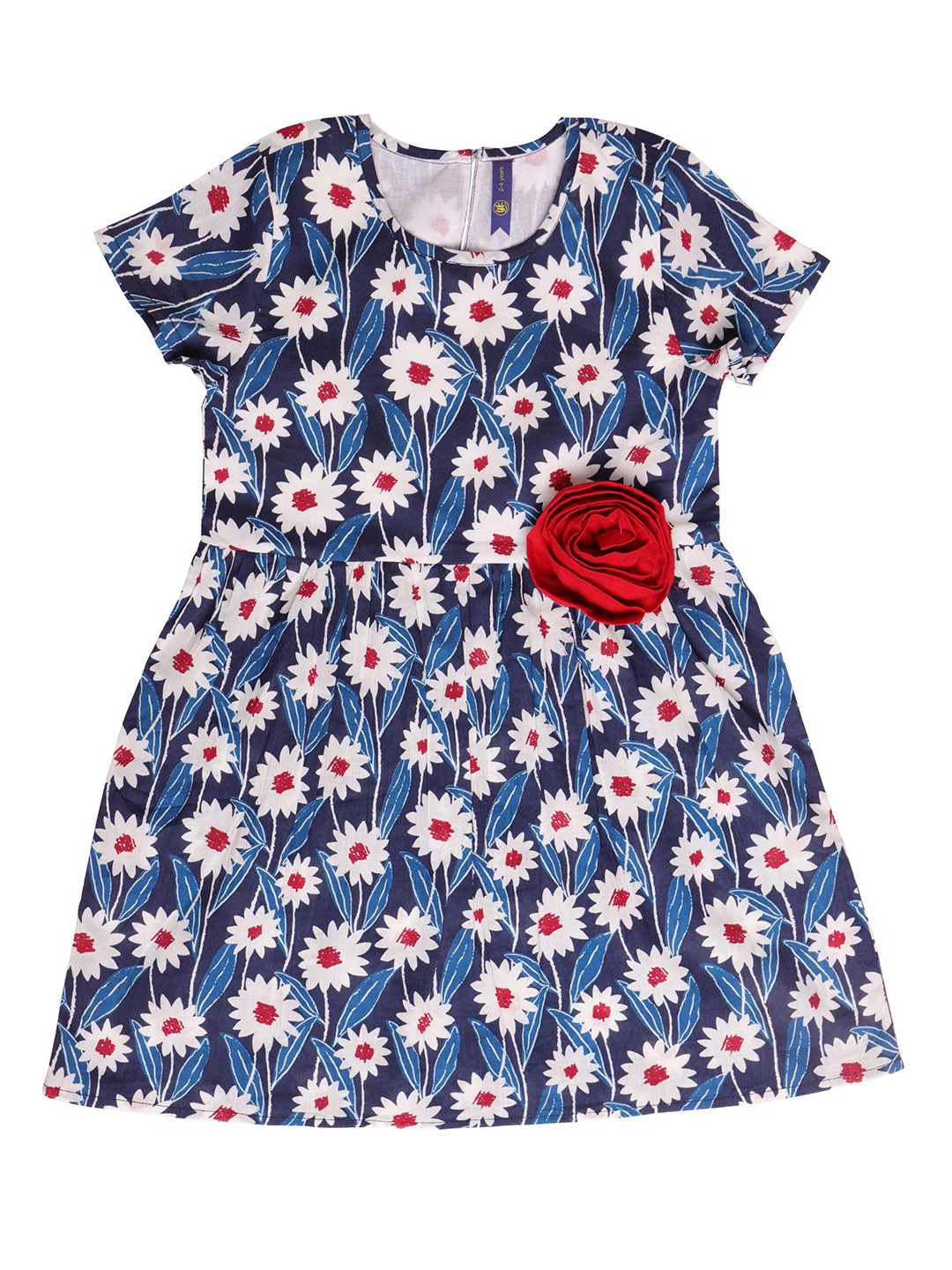 

YK Blue Floral Applique Dress