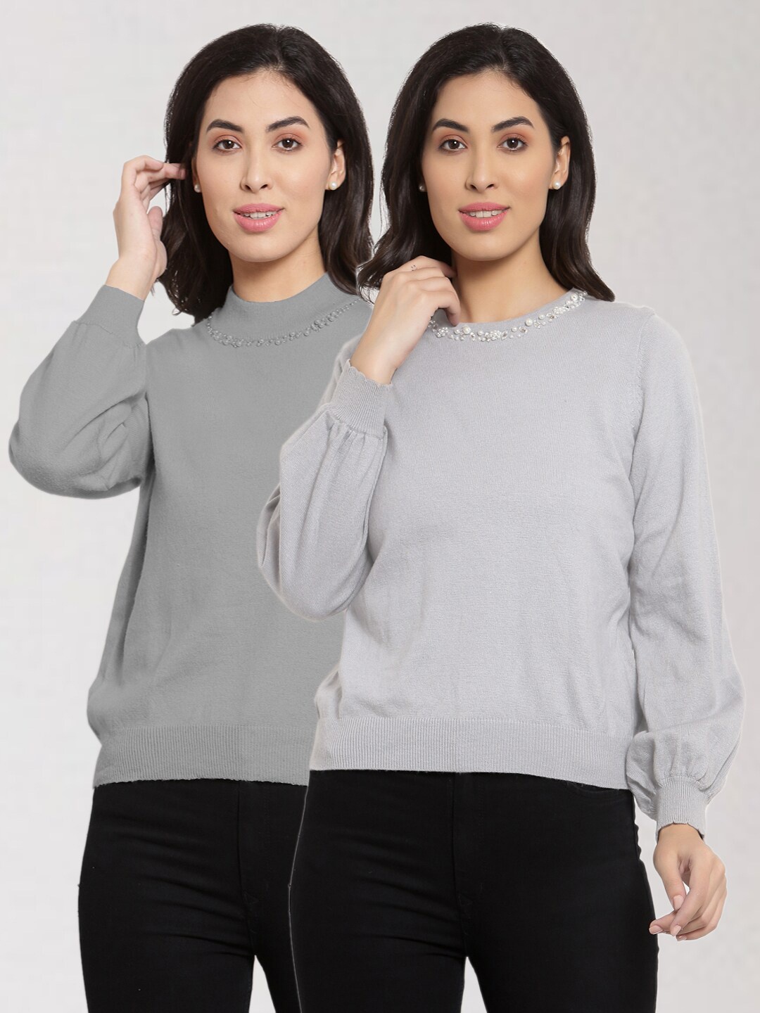 

KLOTTHE Set of 2 Women Grey Pullover