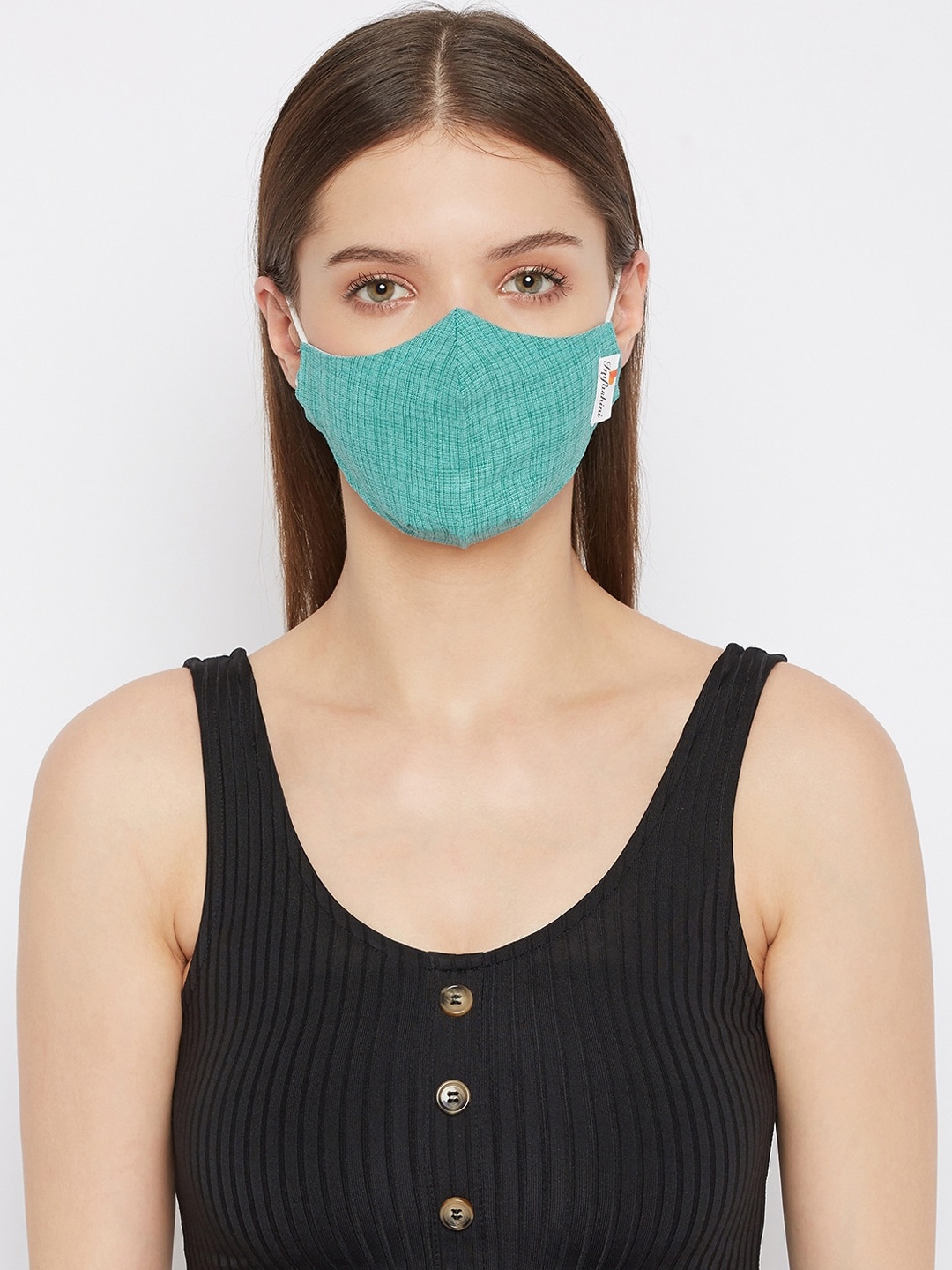 

Imfashini Women Teal Printed 2-Ply Reusable Cotton Cloth Masks