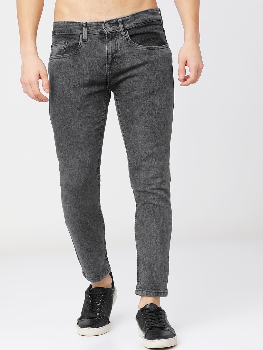 

HIGHLANDER Men Grey Tapered Fit Heavy Fade Stretchable Jeans