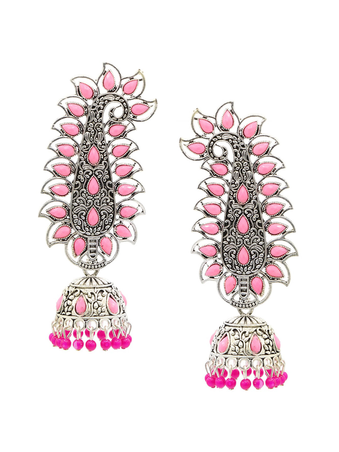 

ASMITTA JEWELLERY Pink Contemporary Jhumkas Earrings