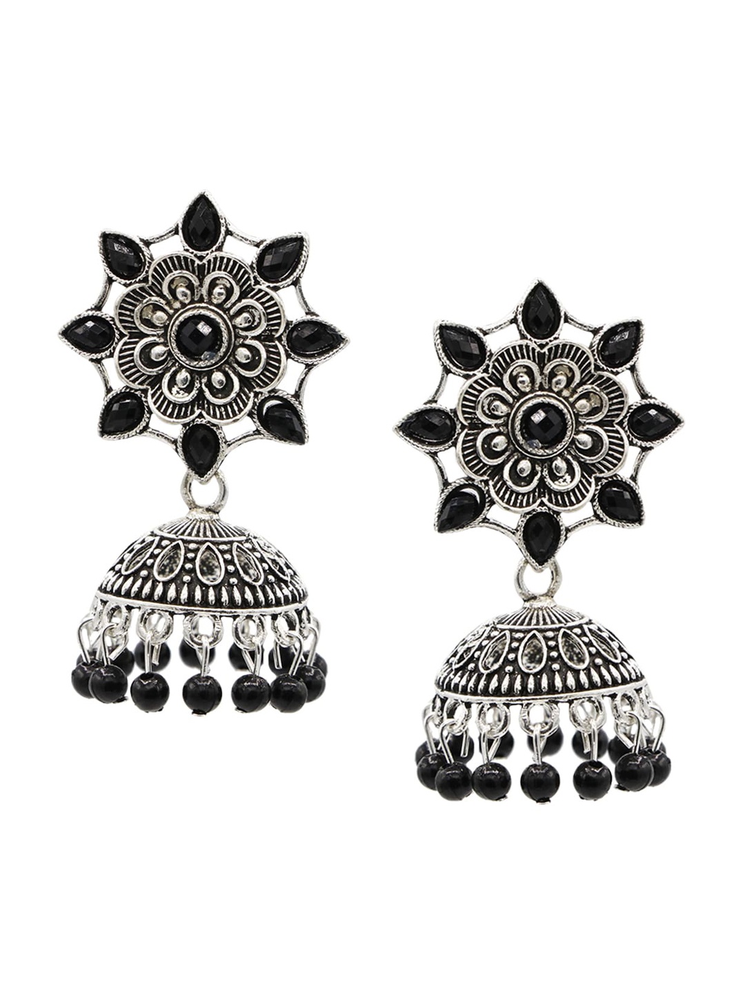 

ASMITTA JEWELLERY Black Contemporary Jhumkas Earrings