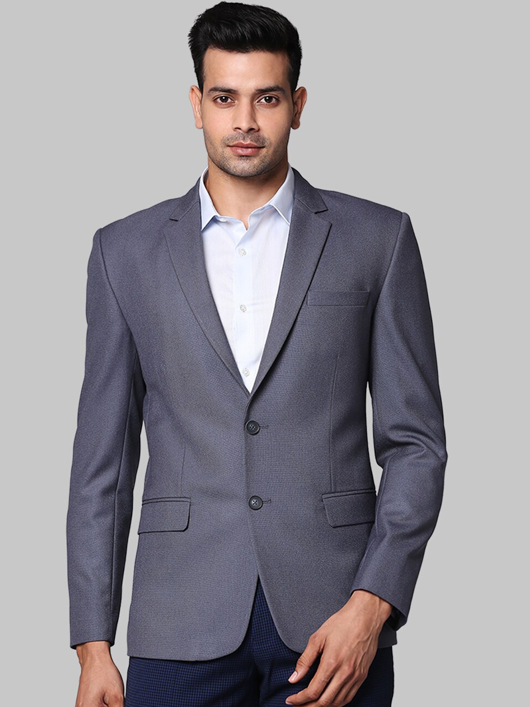 

Park Avenue Men Grey Solid Super Slim Fit Blazer
