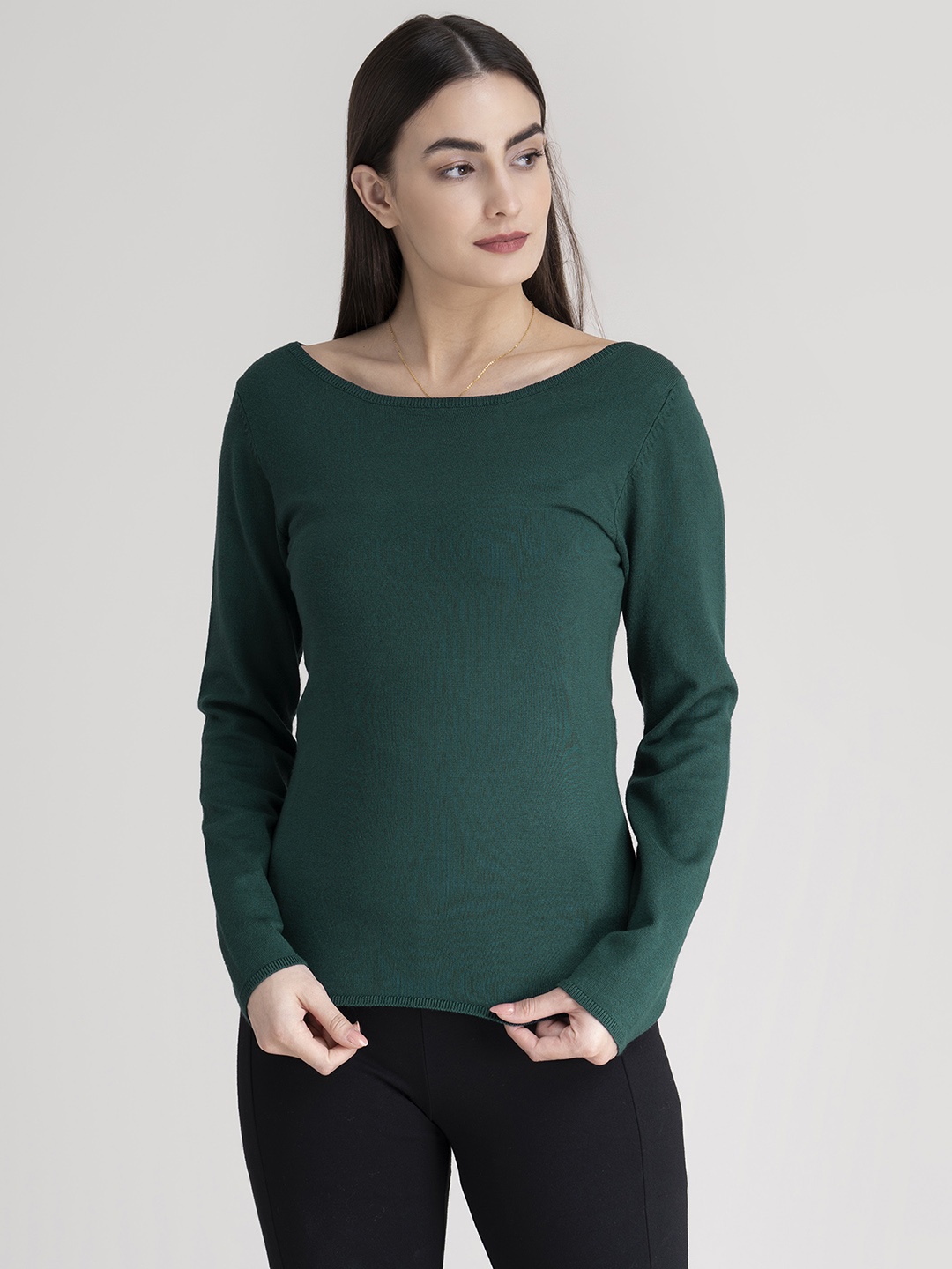 

FableStreet Women Green Pullover
