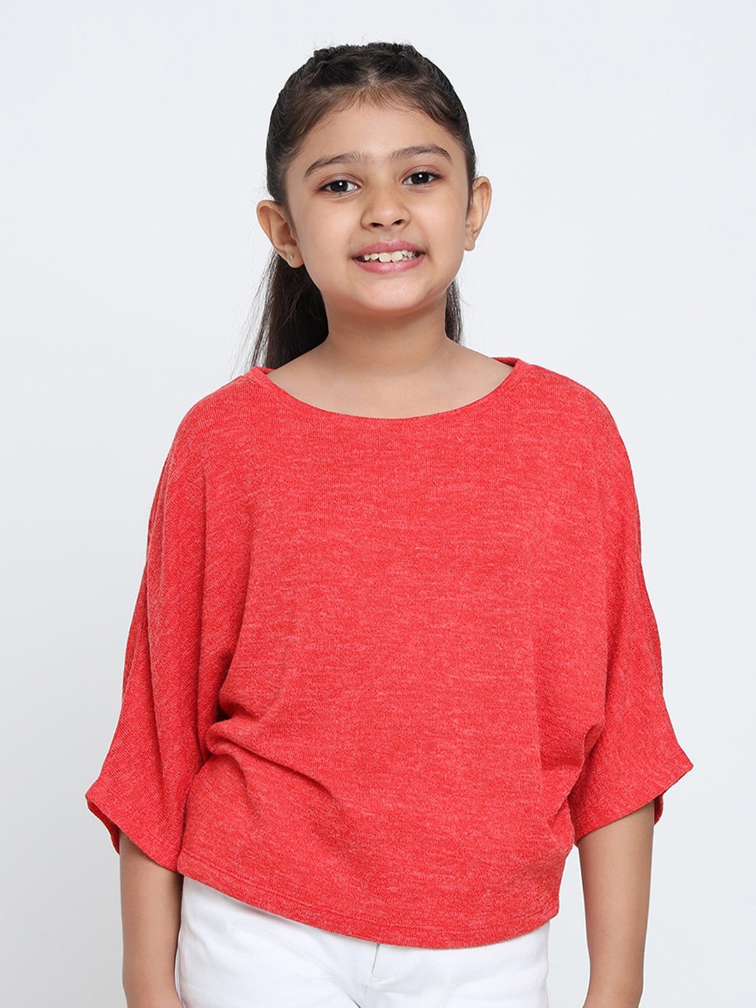 

Natilene Girls Red Extended Sleeves Top