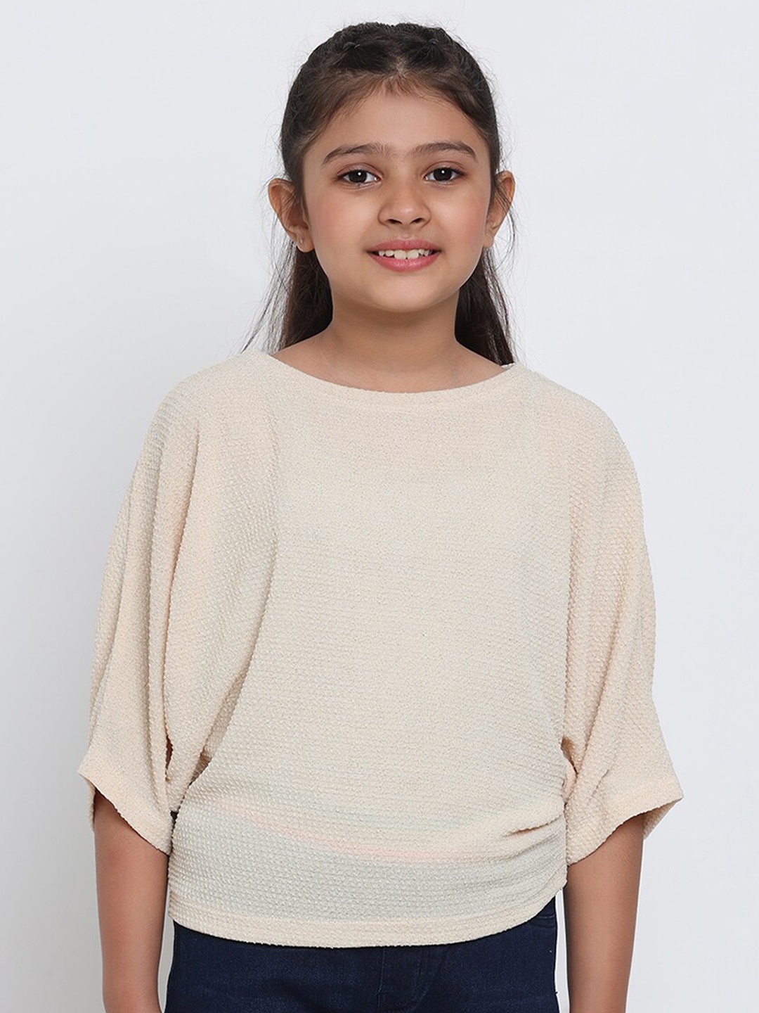 

Natilene Cream-Coloured Regular Top