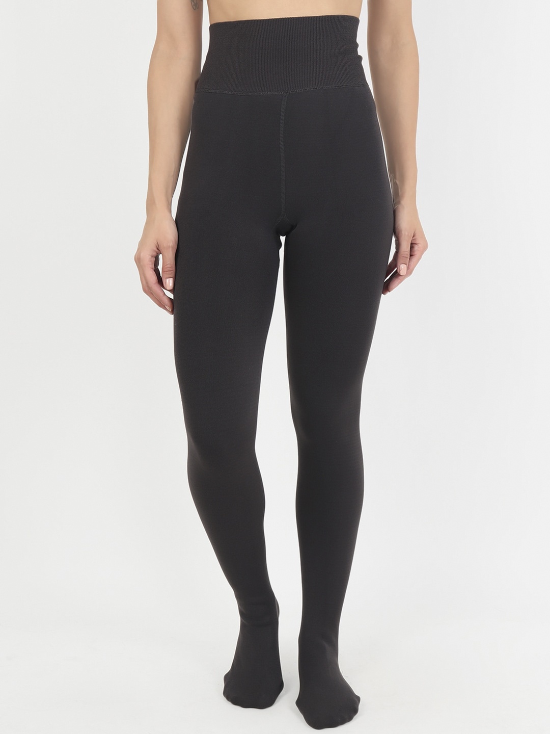 

Lebami Women Charcoal Solid Thermal Stockings