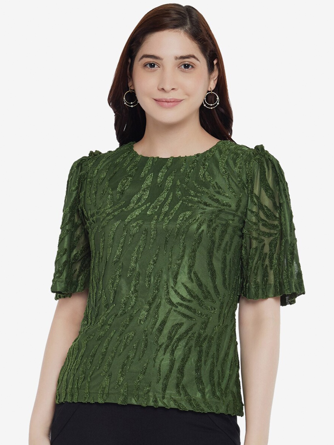 

Emmyrobe Olive Green Animal Regular Top