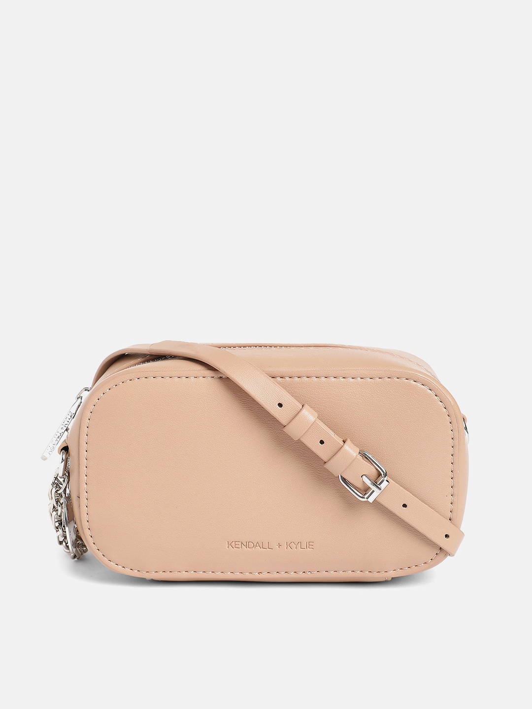 

KENDALL & KYLIE Brown Embellished PU Half Moon Sling Bag