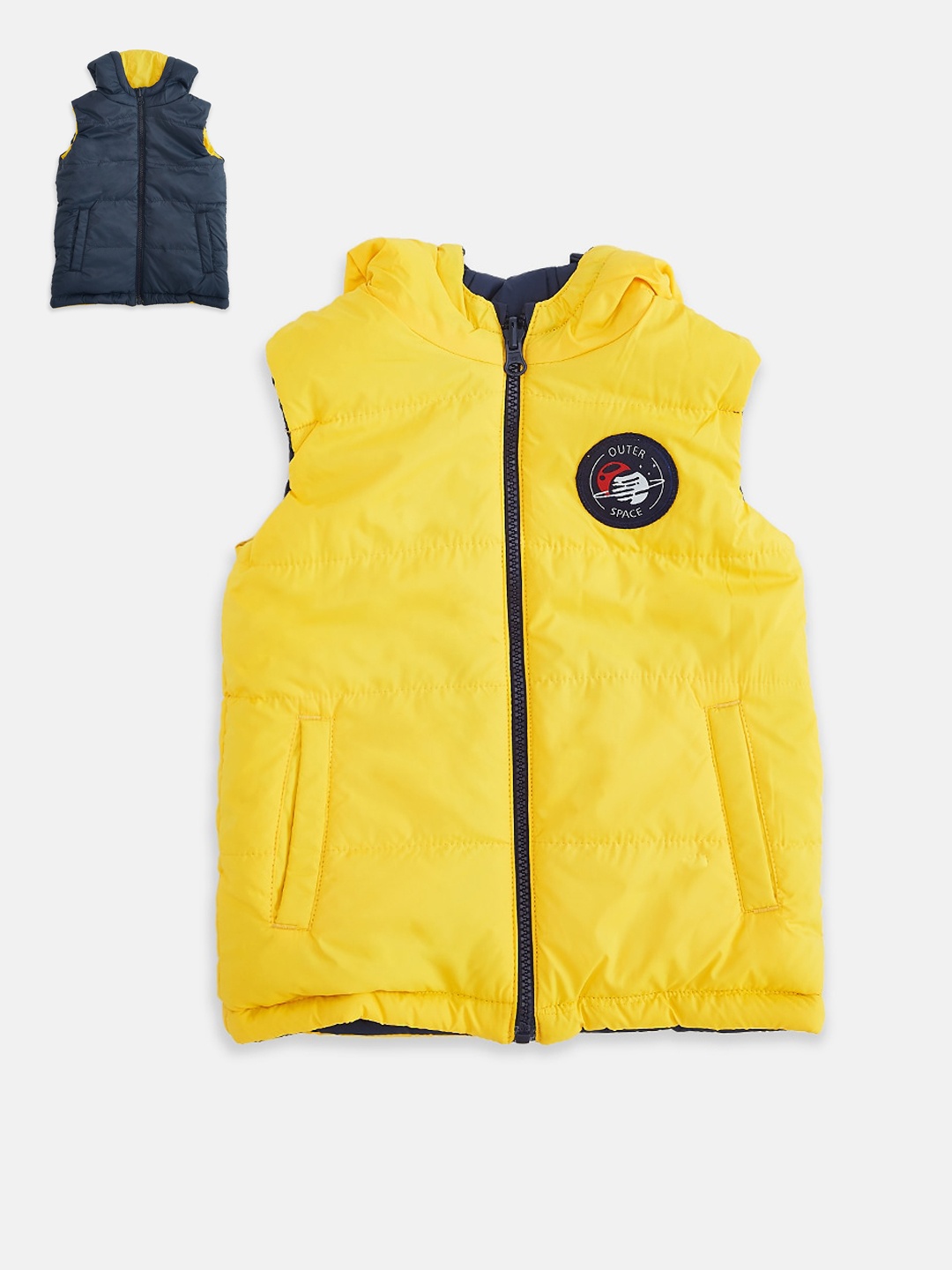 

Pantaloons Junior Boys Navy Blue Padded Jacket
