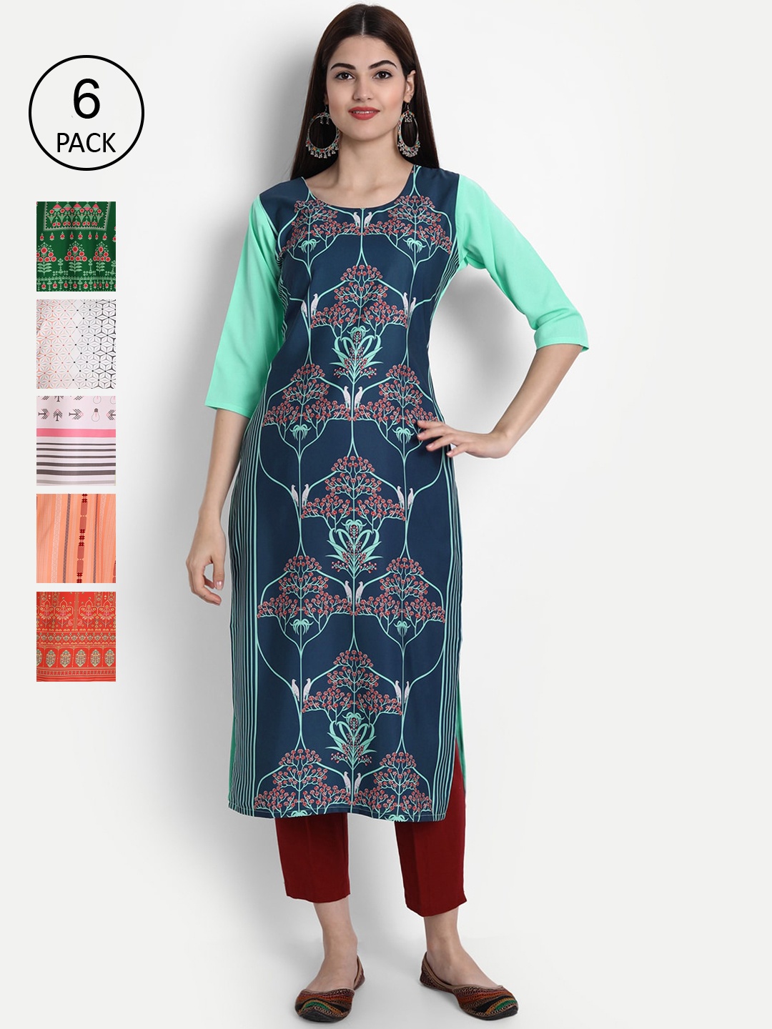 

Ethnic basket Women Multicoloured Ethnic Motifs Printed Crepe Kurta, Multi