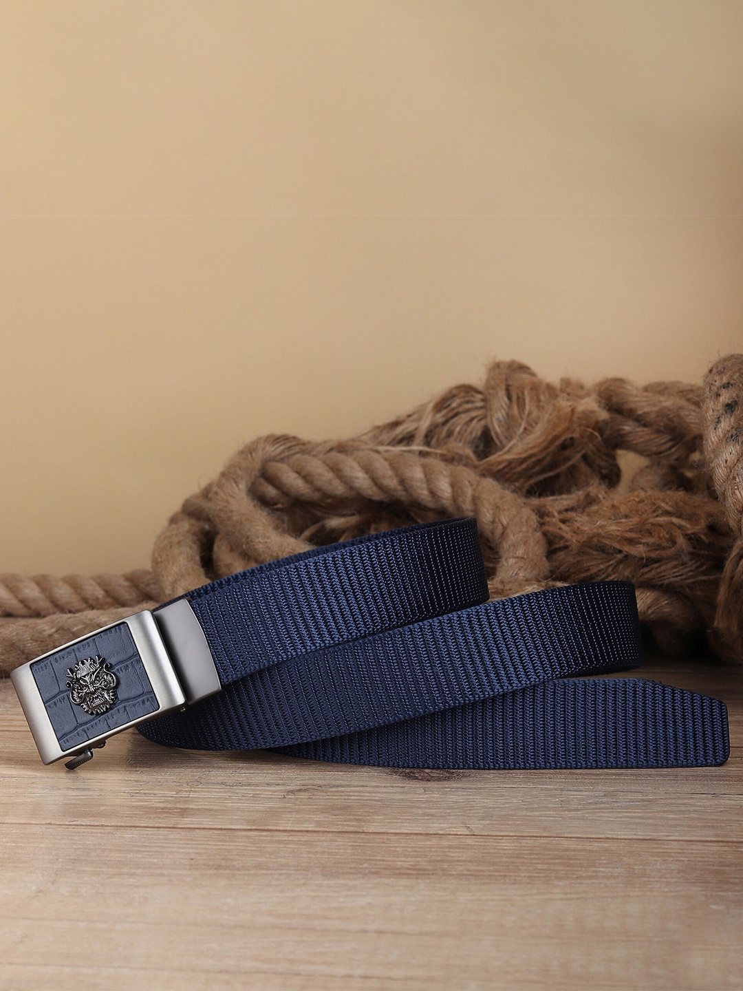 

Kastner Men Blue Textured Stretchable Belt