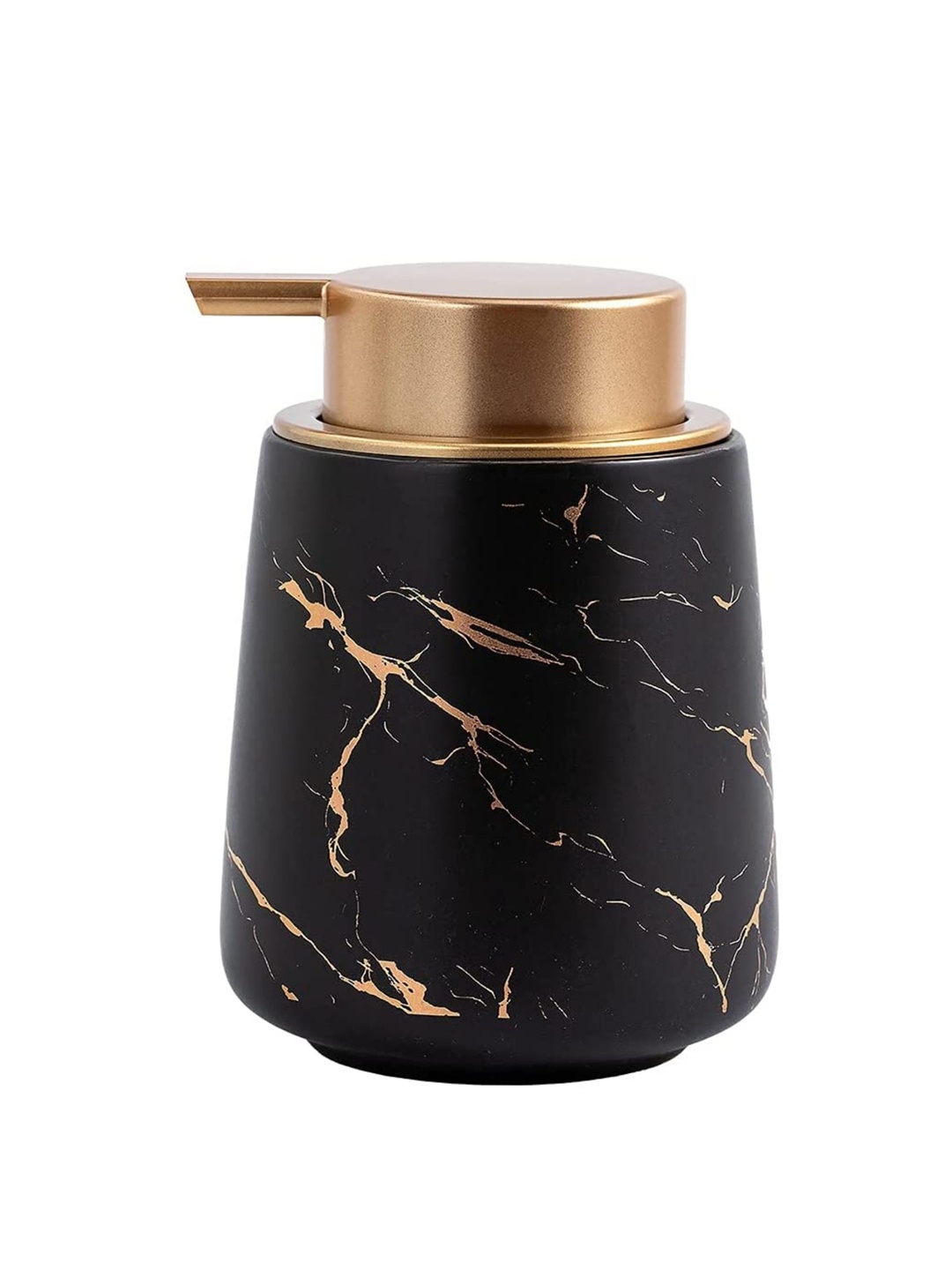 

FabSeasons Set Of 4 Black Ceramic Marble Geometric Bathroom Accessory Set