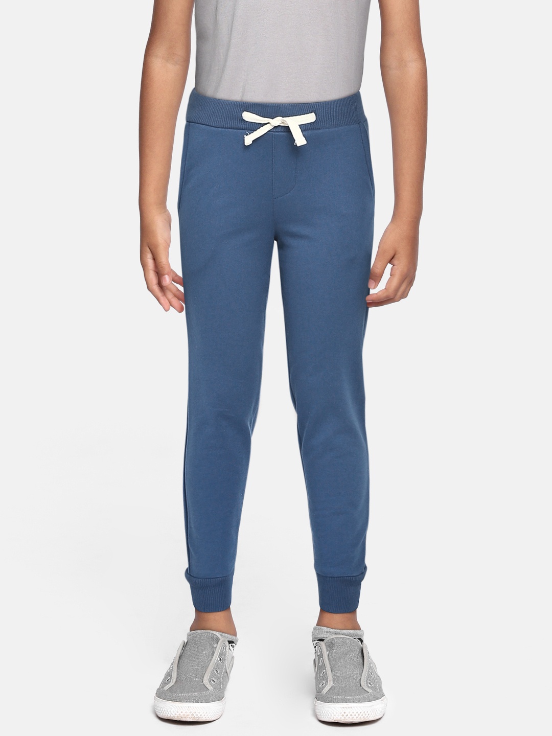

METRO KIDS COMPANY Boys Blue Regular Fit Cotton Joggers