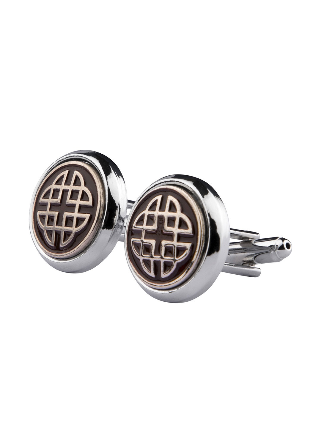 

KOVOVE Brown & Silver-Toned Cufflink