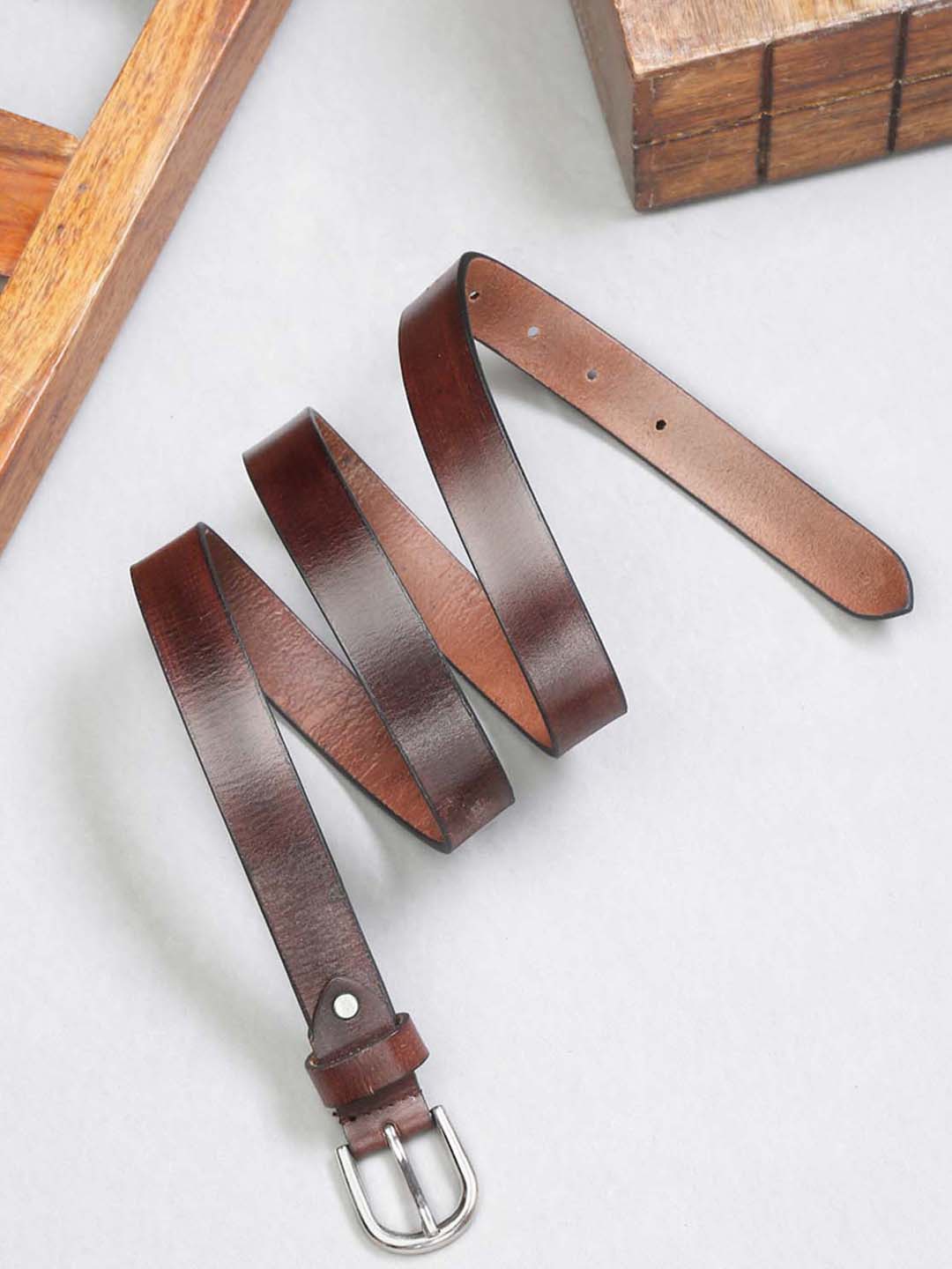 

LOUIS STITCH Women Brown Leather Belt