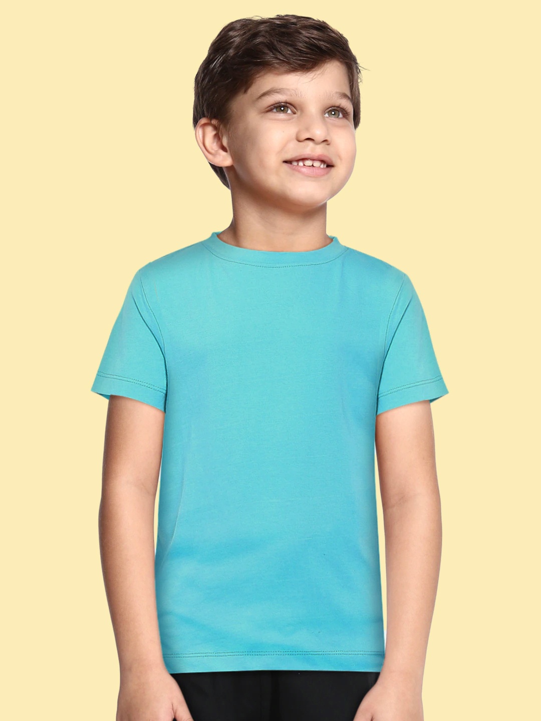 

METRO KIDS COMPANY Boys Turquoise Blue Cotton T-shirt
