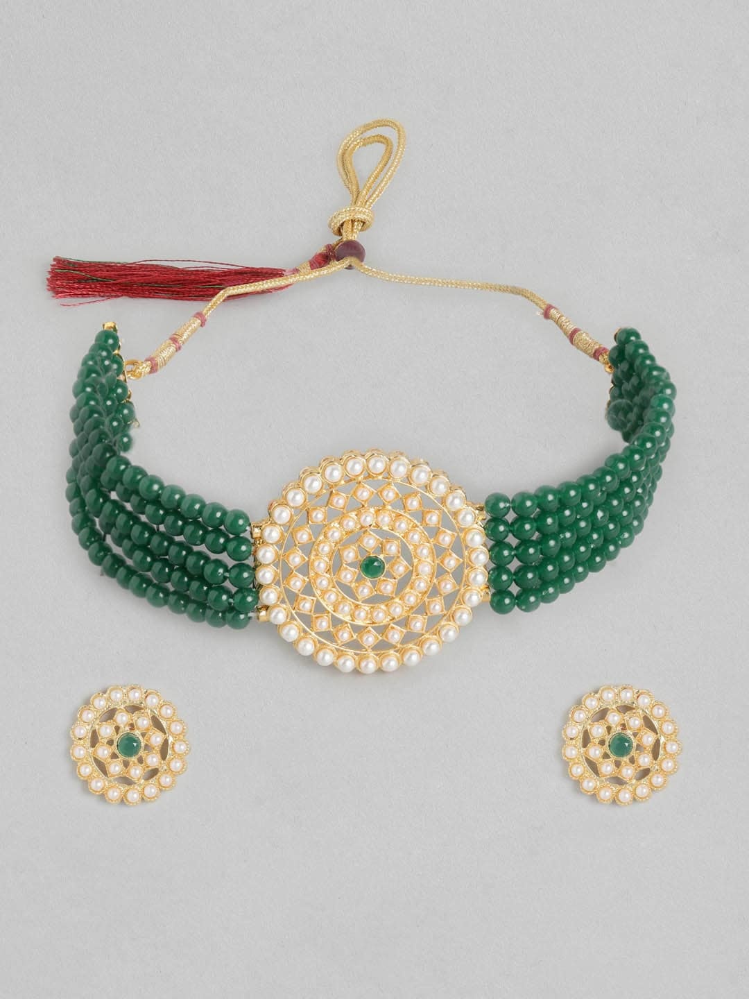 

Anouk Green & Gold-toned Beaded Jewellery Set
