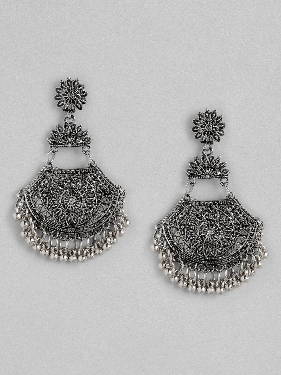 

Anouk Silver-Toned Oxidised Classic Drop Earrings