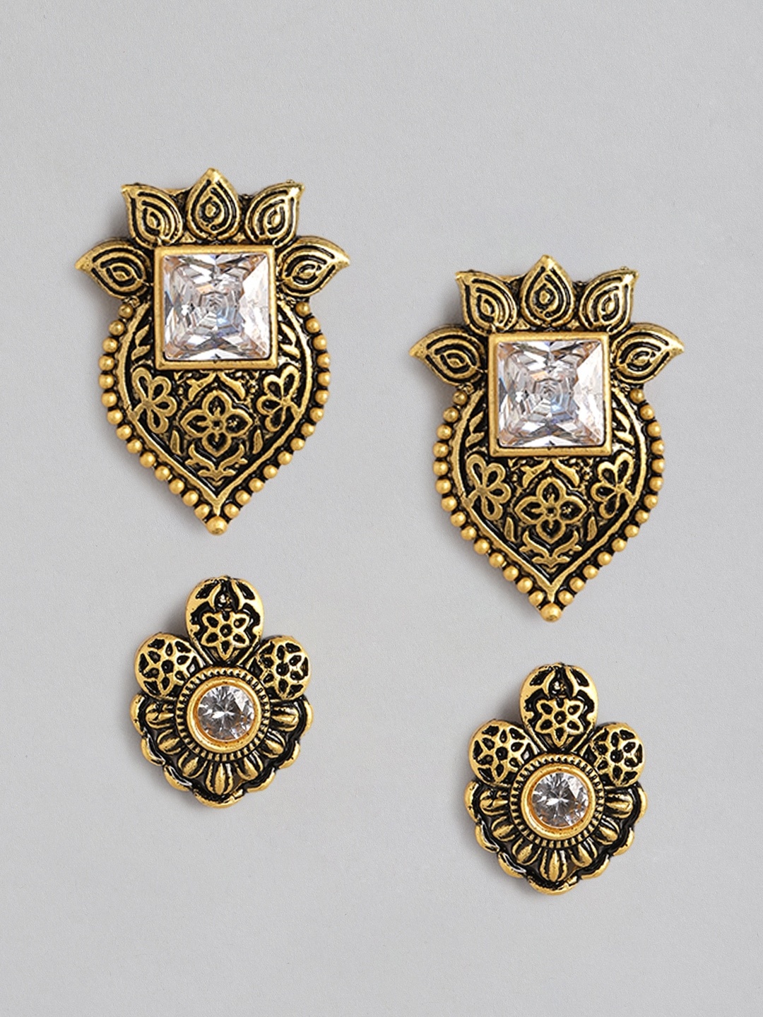 

Anouk Set of 2 Antique Gold-Toned Stone Studs