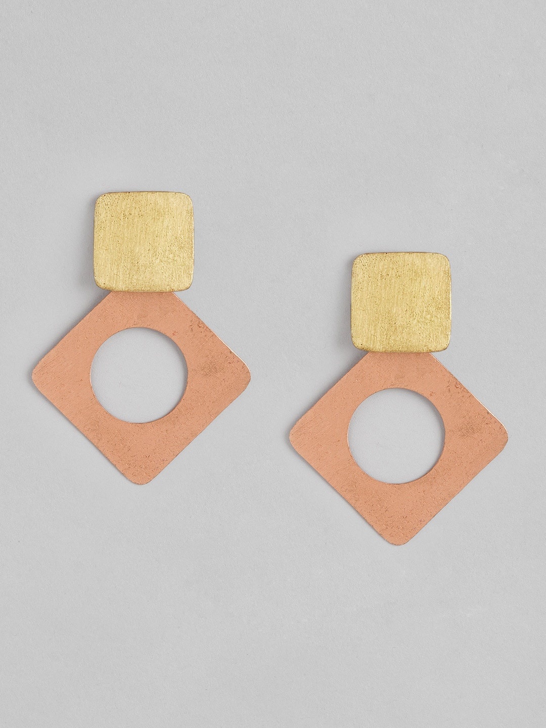 

Anouk Gold-Toned & Rose Gold-Toned Geometric Drop Earrings