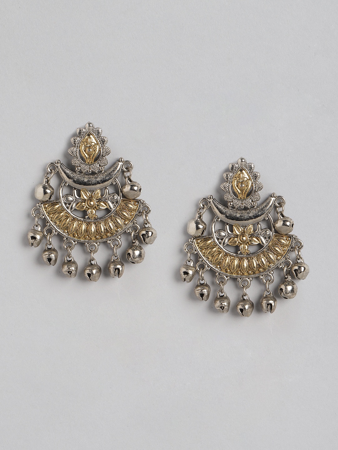 

Anouk Gold-Toned & Oxidised Silver-Toned Chandbalis