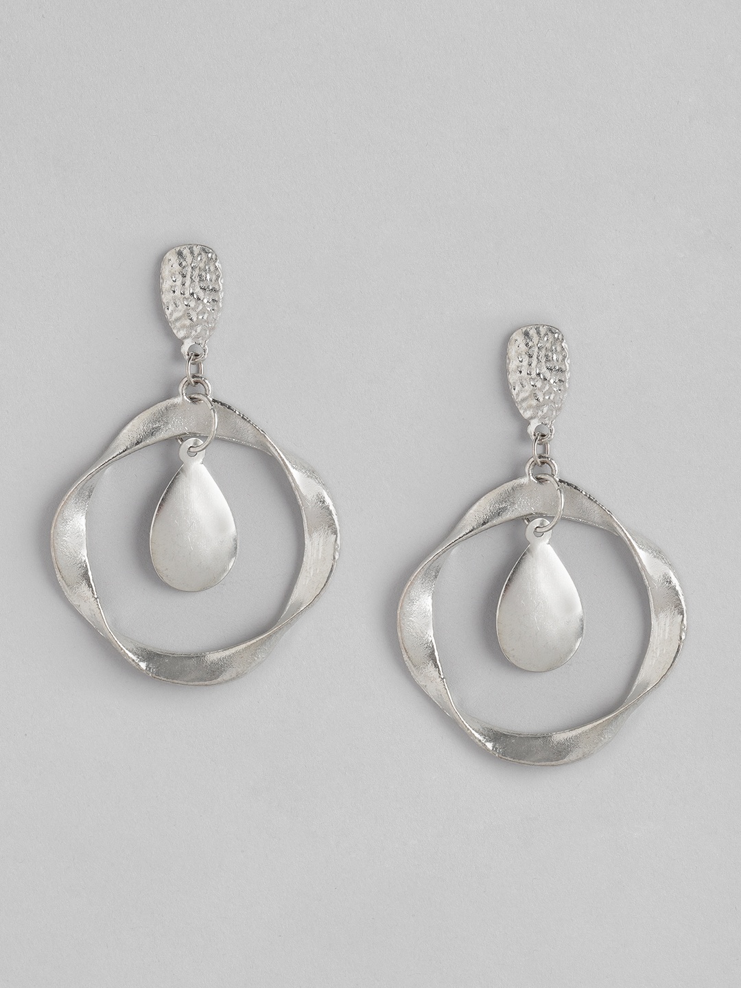 

Anouk Silver-Toned Contemporary Drop Earrings