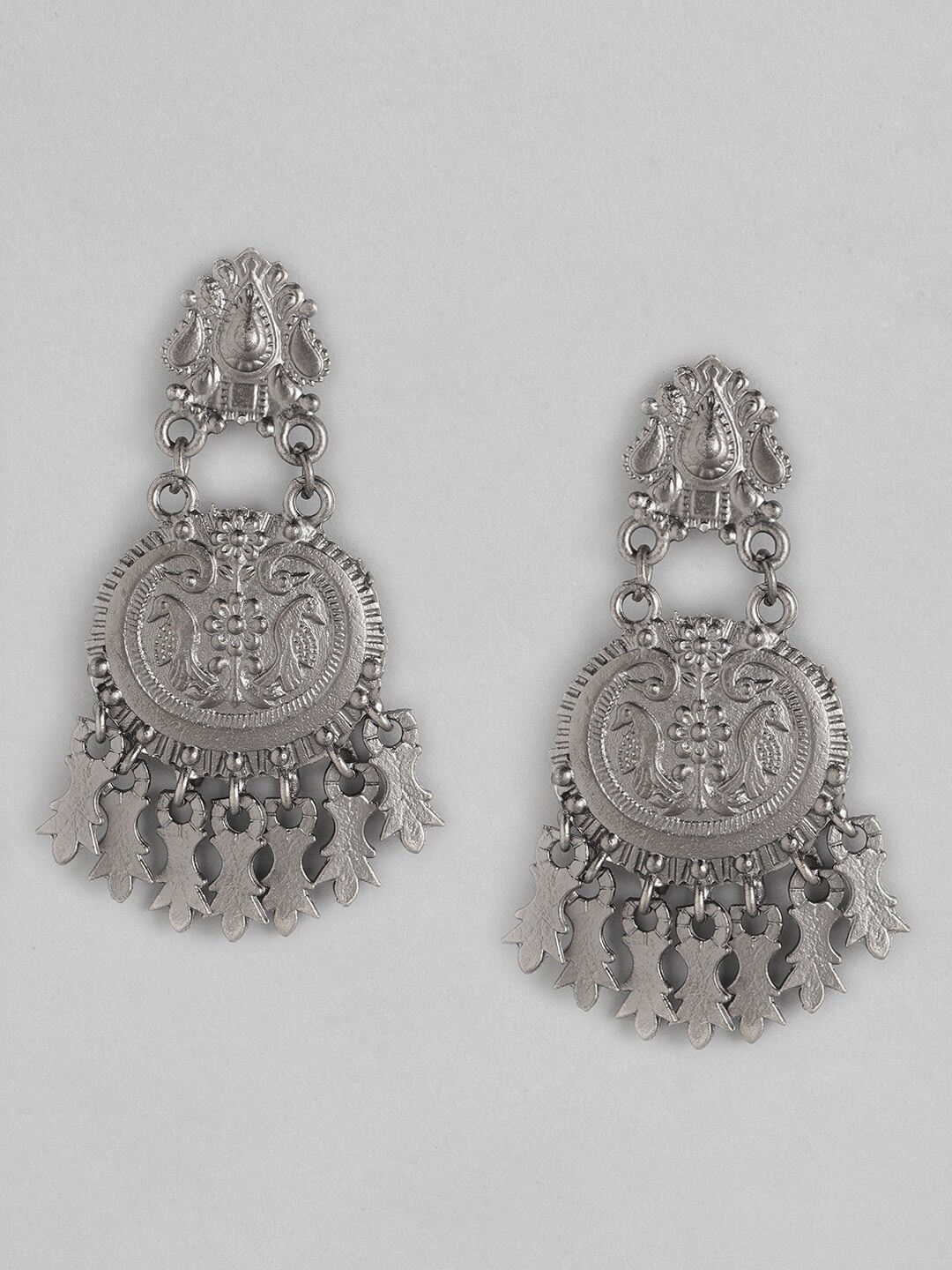 

Anouk Oxidised Silver-Toned Classic Drop Earrings