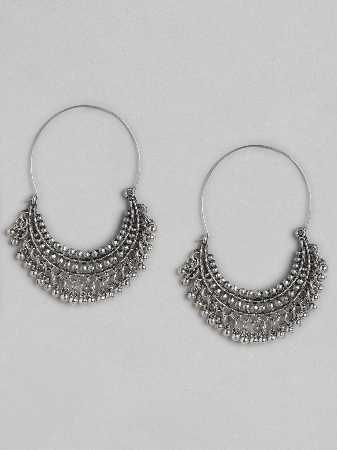 

Anouk Oxidised Silver-Toned Crescent Shaped Chandbalis