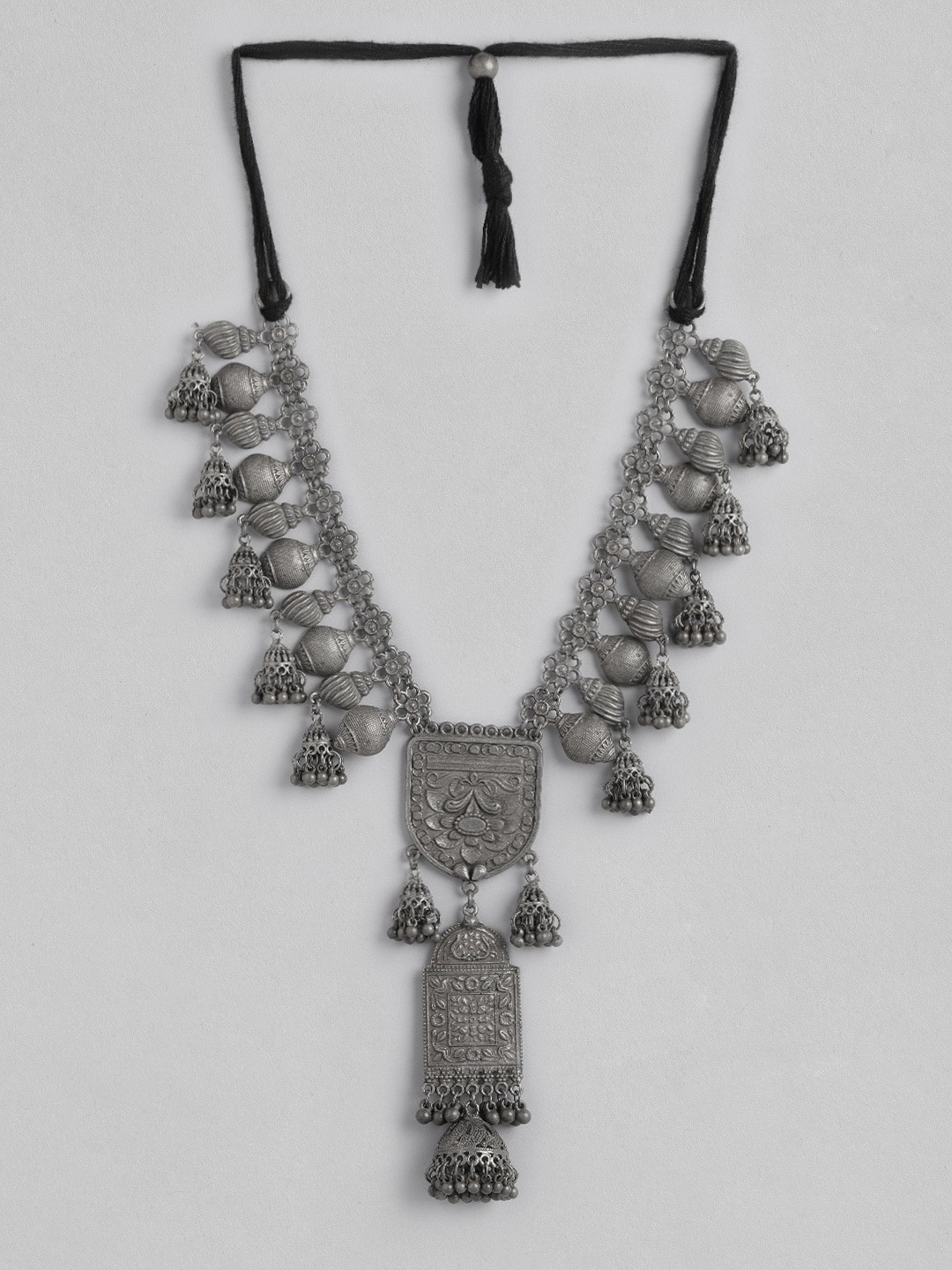

Anouk Silver-Toned Oxidised Statement Necklace
