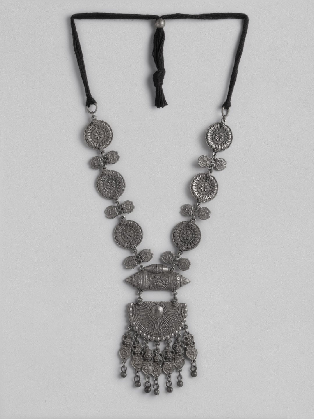 

Anouk Silver-Toned Oxidised Statement Necklace