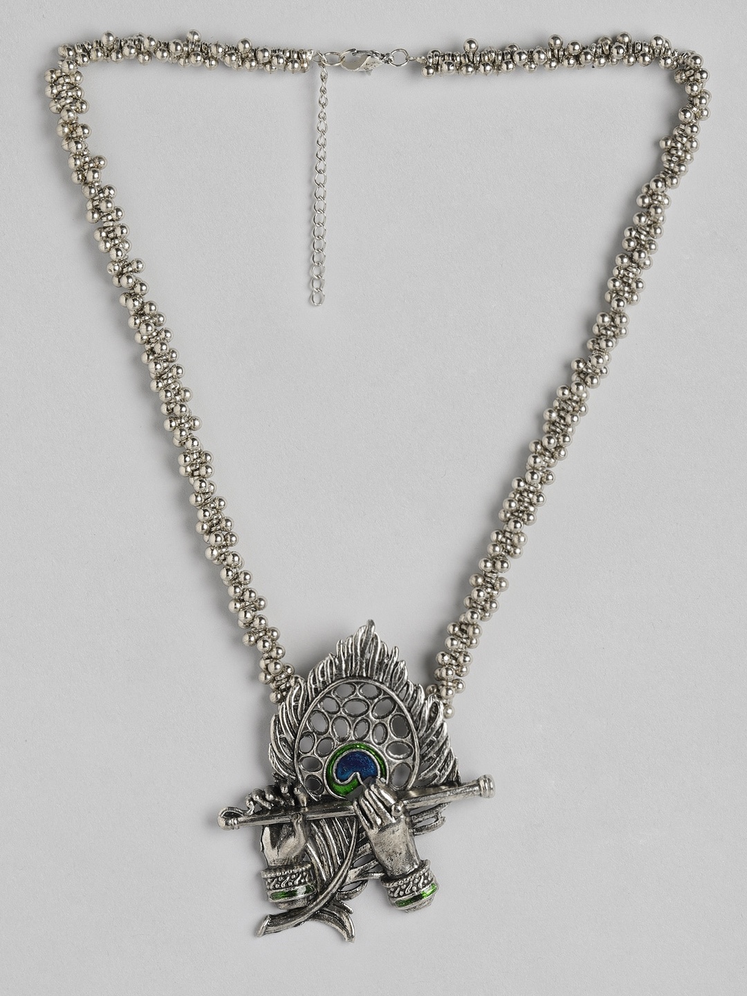 

Anouk Oxidised Silver-Toned Enamelled Krishna Necklace