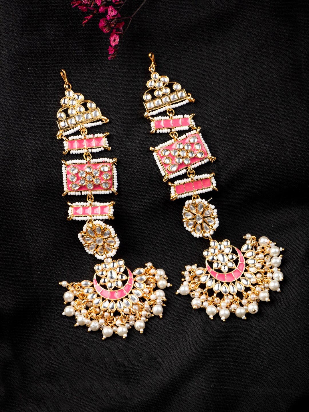 

MORKANTH JEWELLERY Pink Contemporary Drop Earrings