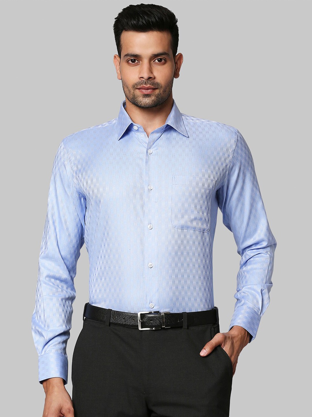 

Raymond Men Blue Opaque Formal Shirt